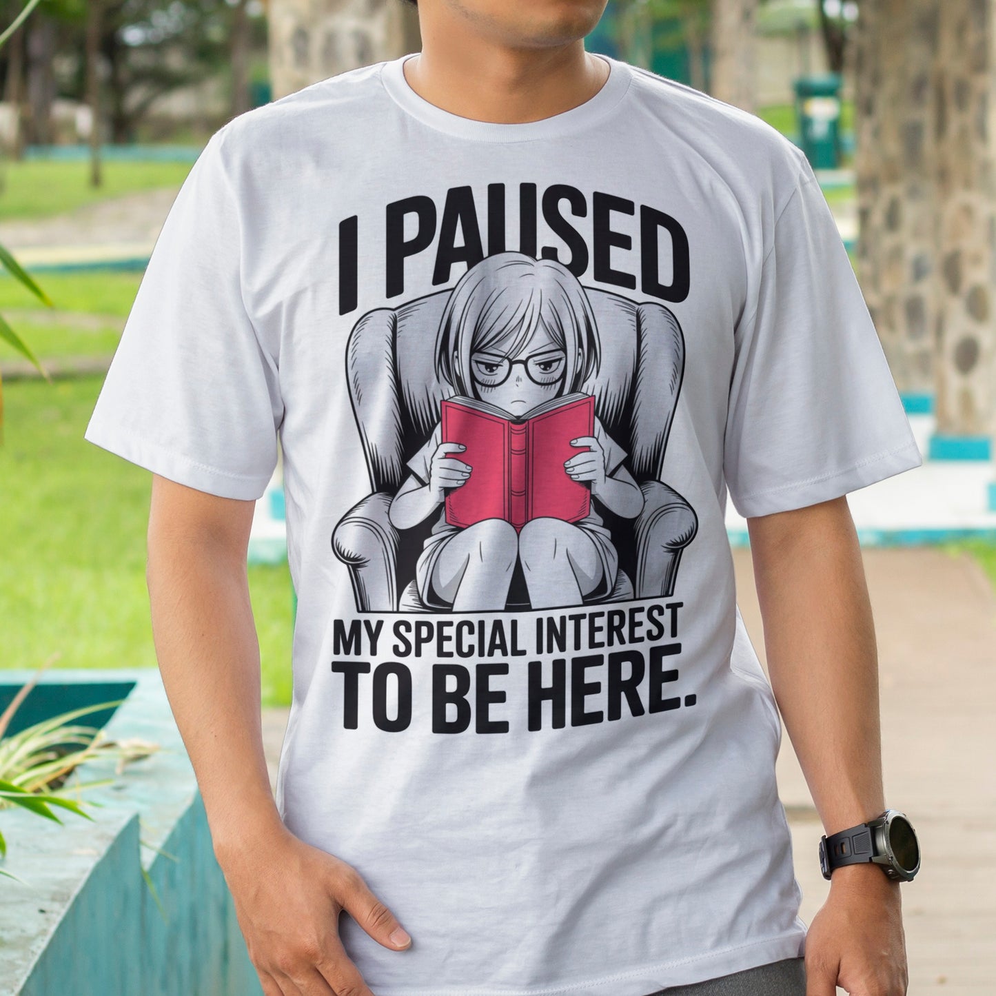 I Paused My Special Interest to Be Here Female T-Shirt