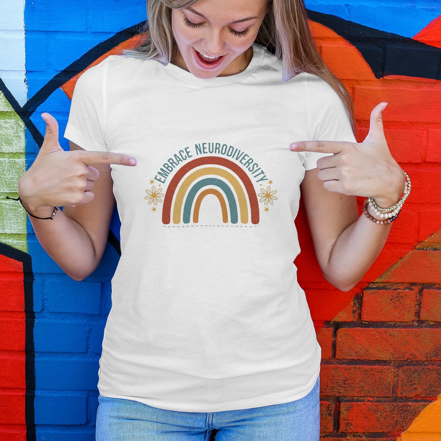 Embrace Neurodiversity Rainbow T-Shirt