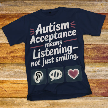 Autism Acceptance Means Listening T-Shirt