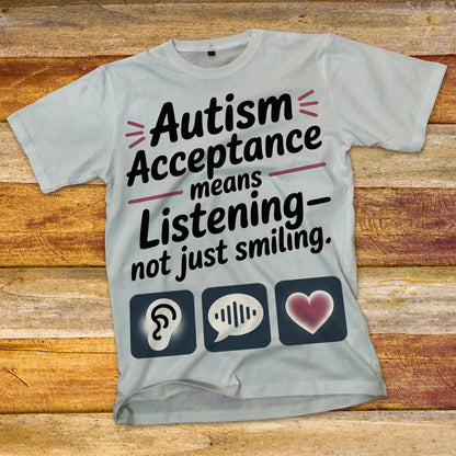Autism Acceptance Means Listening T-Shirt